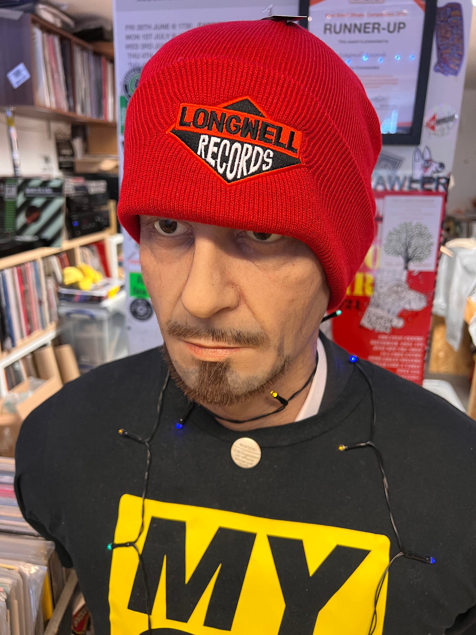 Red Longwell records beanie hat winter 2023