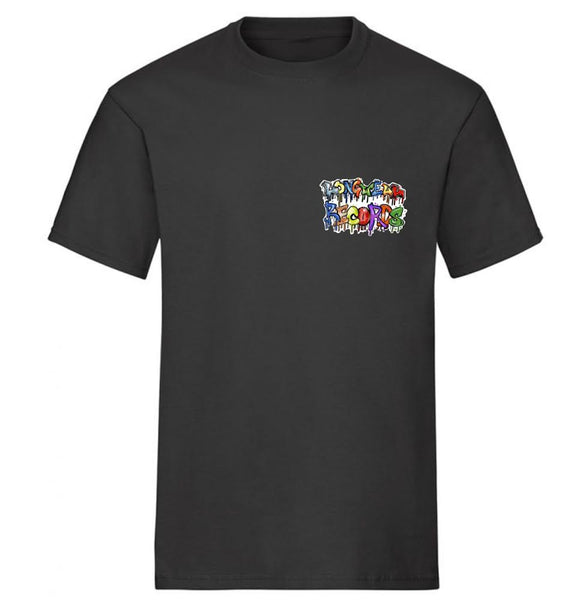 Graffiti Longwell Records T shirt designed by Upfest artist John Curtis pre order BLACK