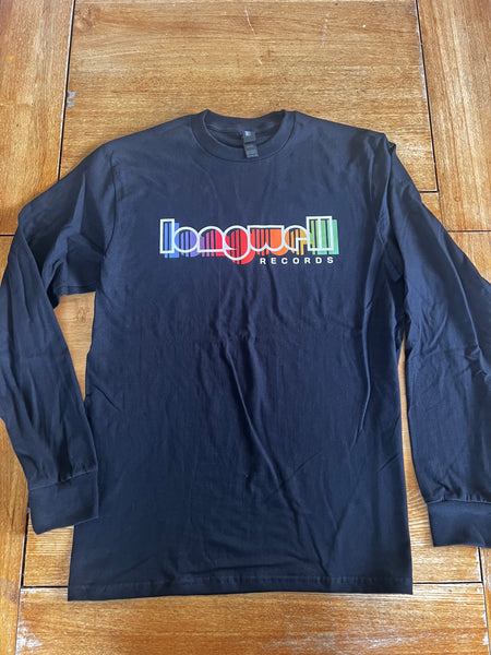 8th BIRTHDAY LONGWELL RECORDS LONG SLEEVE SHIRT DESIGN BY ACERONE BLACK SCREEN PRINTED TEE