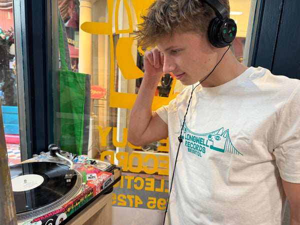 Bristol Longwell Records T SHIRT on organic cotton 2026 Cream Version (Copy)