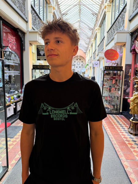 Bristol Longwell Records T SHIRT on organic cotton 2026 Black Version