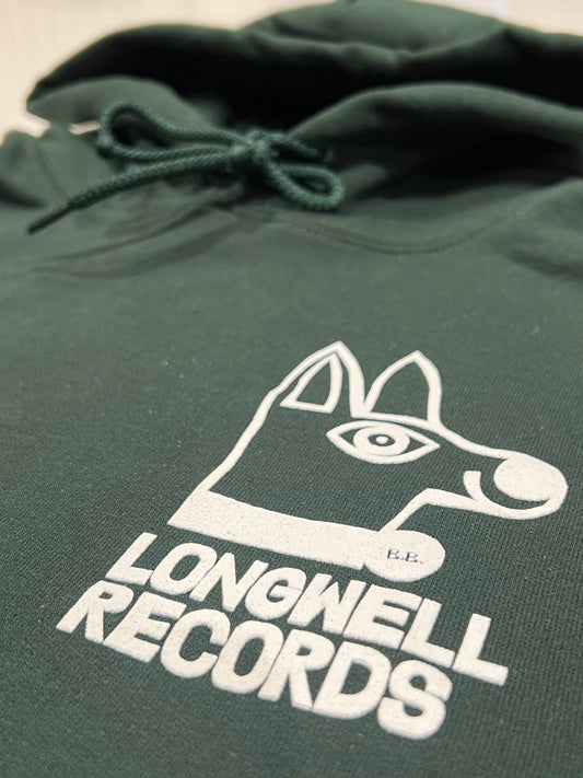 LONGWELL RECORDS 2025 NEW SEASON HOODIE GREEN WHITE PRINT