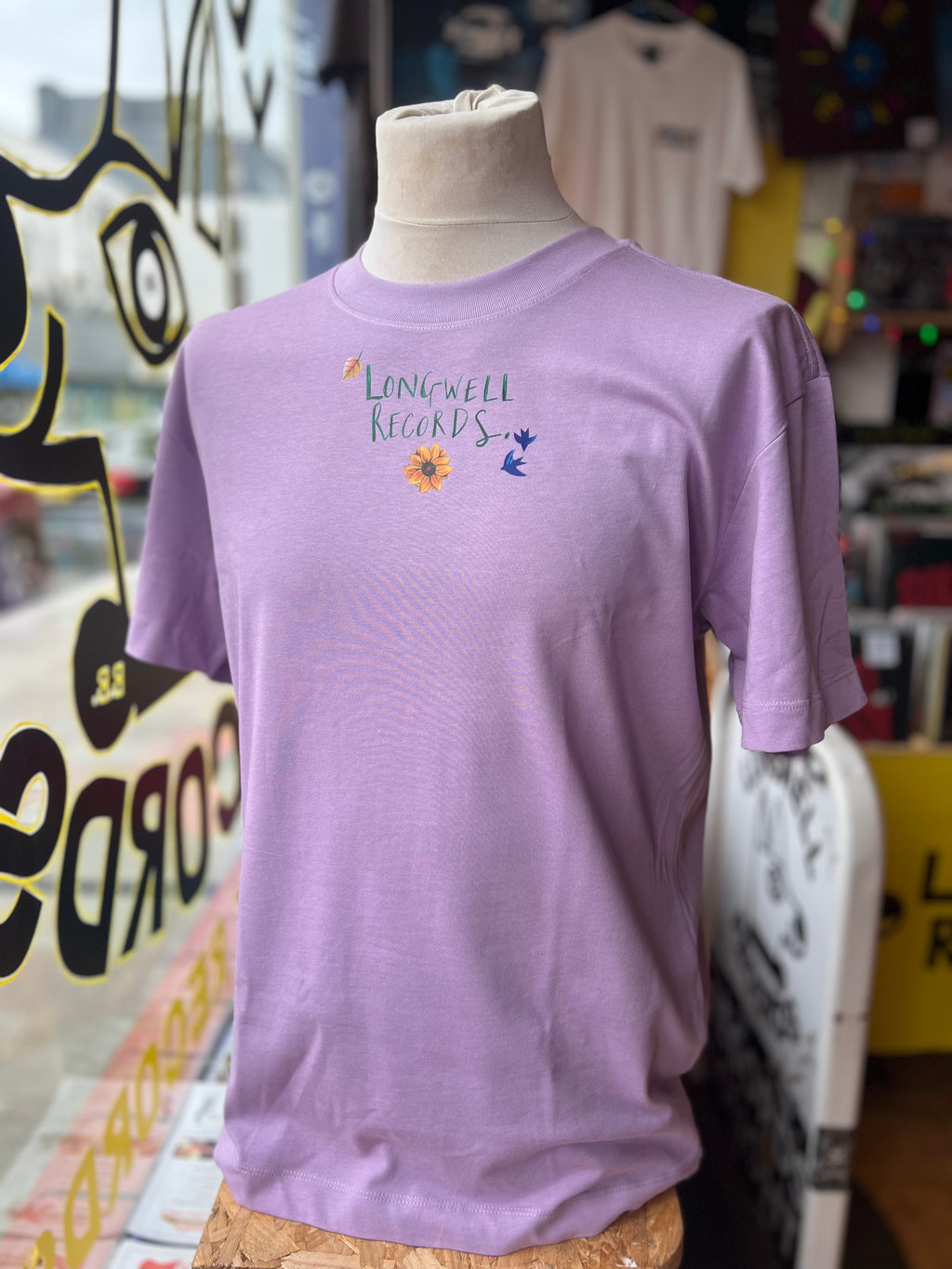 Laura Nye x Longwell Records Autumn Collection Tee shirt LAVENDER