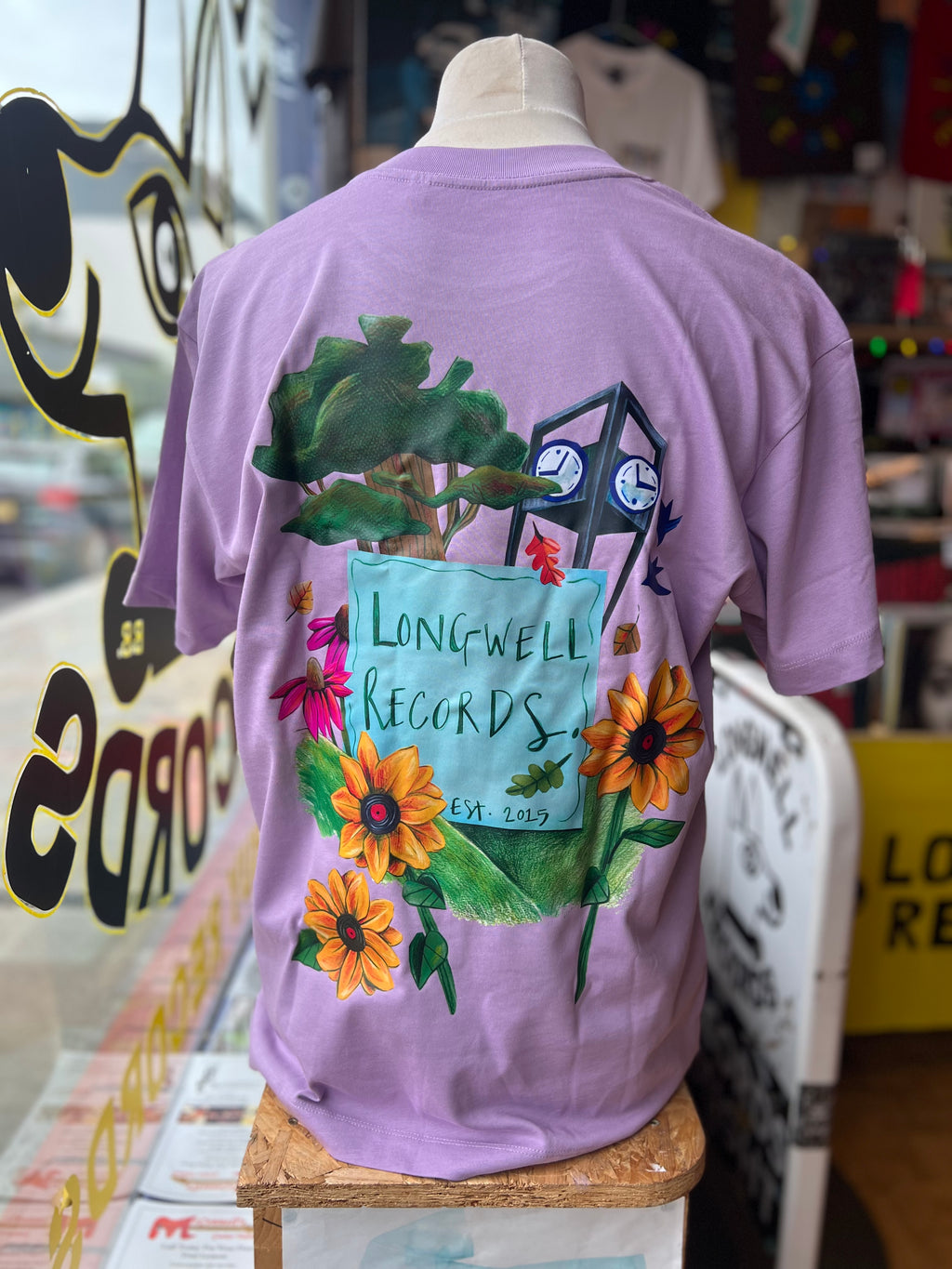 Laura Nye x Longwell Records Autumn Collection Tee shirt LAVENDER