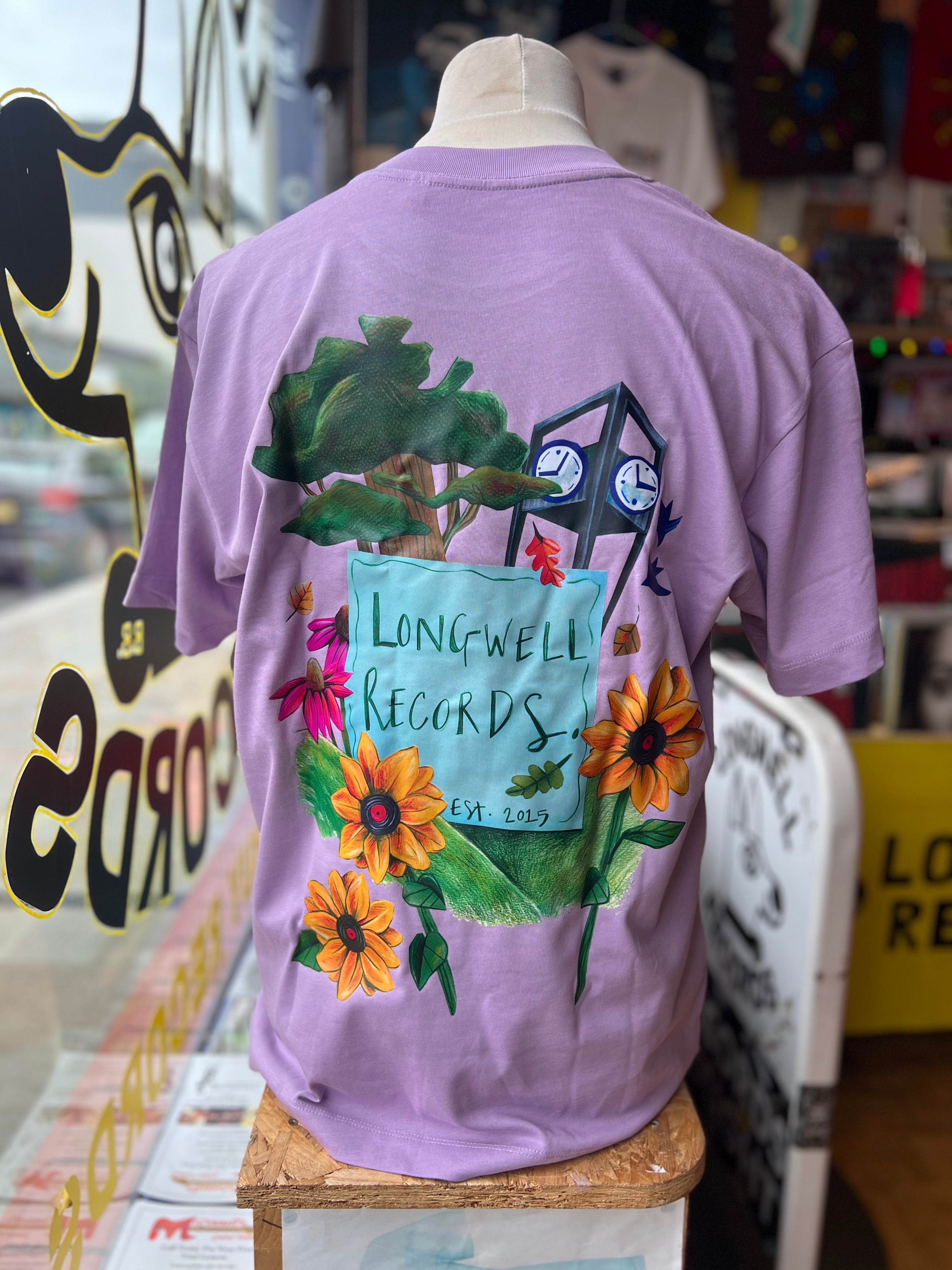 Laura Nye x Longwell Records Autumn Collection Tee shirt LAVENDER