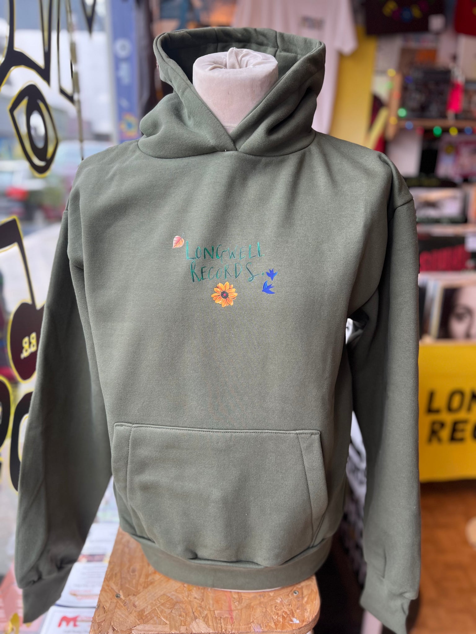 Laura Nye x Longwell Records Autumn Collection Hoodie Green