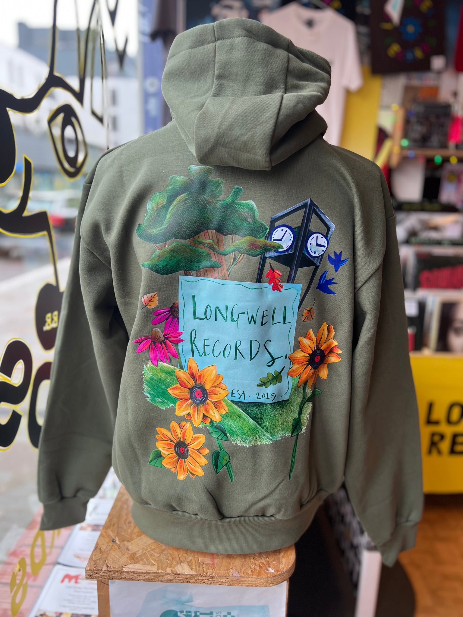 Laura Nye x Longwell Records Autumn Collection Hoodie Green