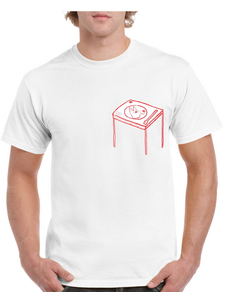 LONGWELL RECORDS TURNTABLE WHITE T SHIRT