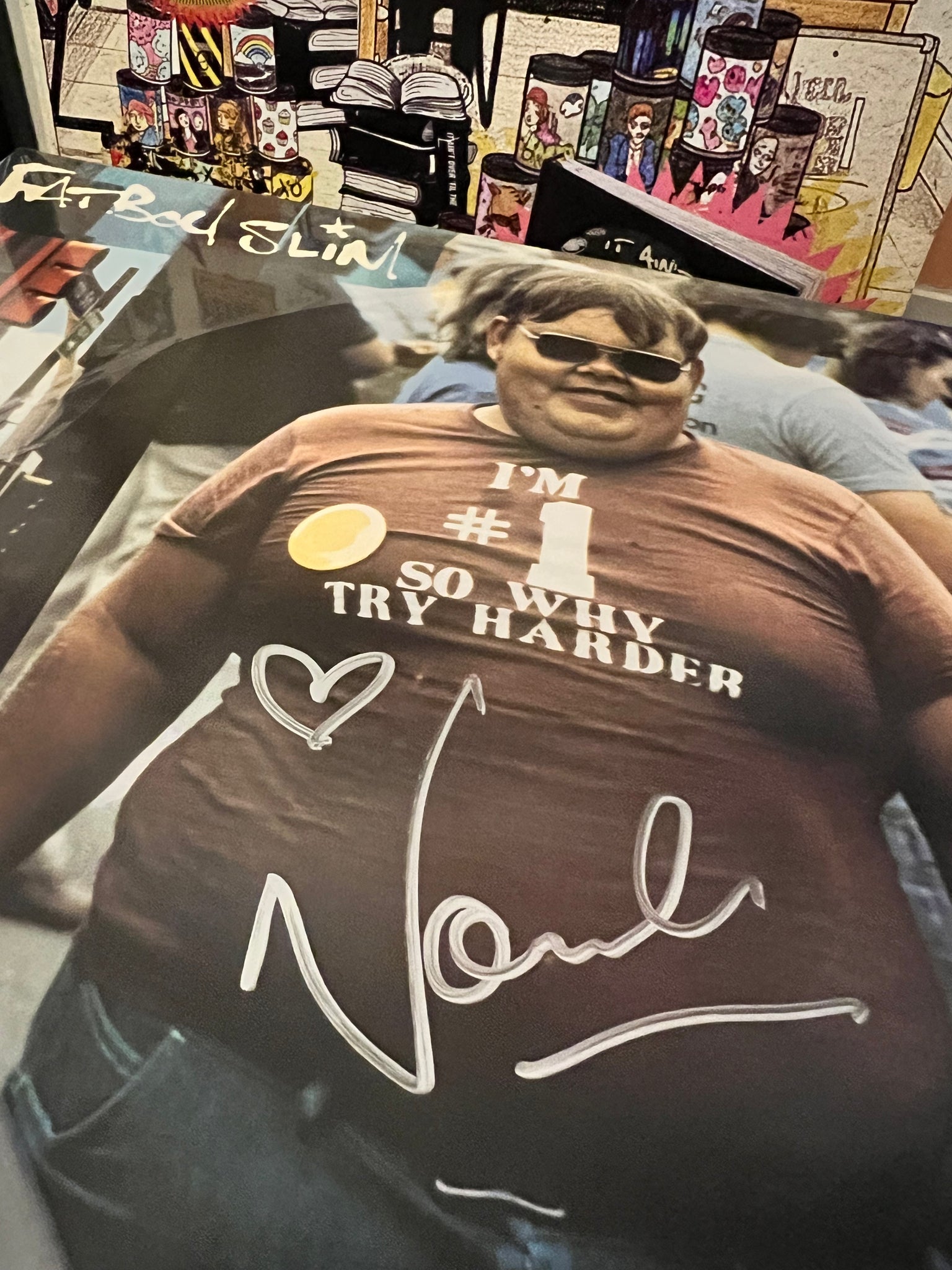 SIGNED FATBOY SLIM YOU'VE COME ALONG WAY BABY! ALBUM PROFITS TO KEYNSHAM FOOD BANK