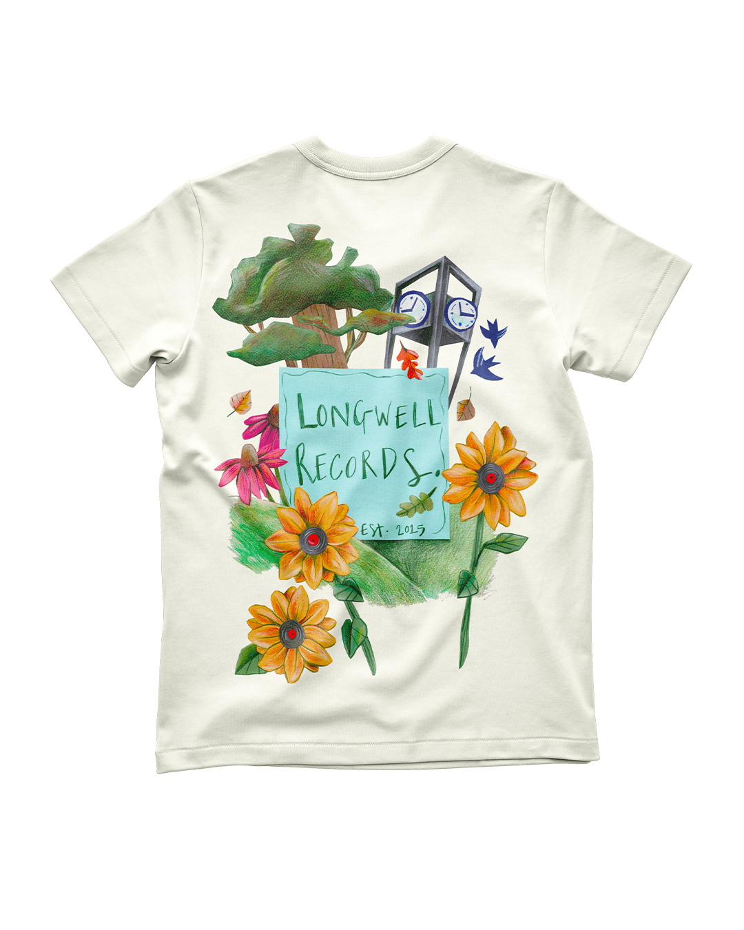 Laura Nye x Longwell Records Autumn Collection Tee shirt Ivory