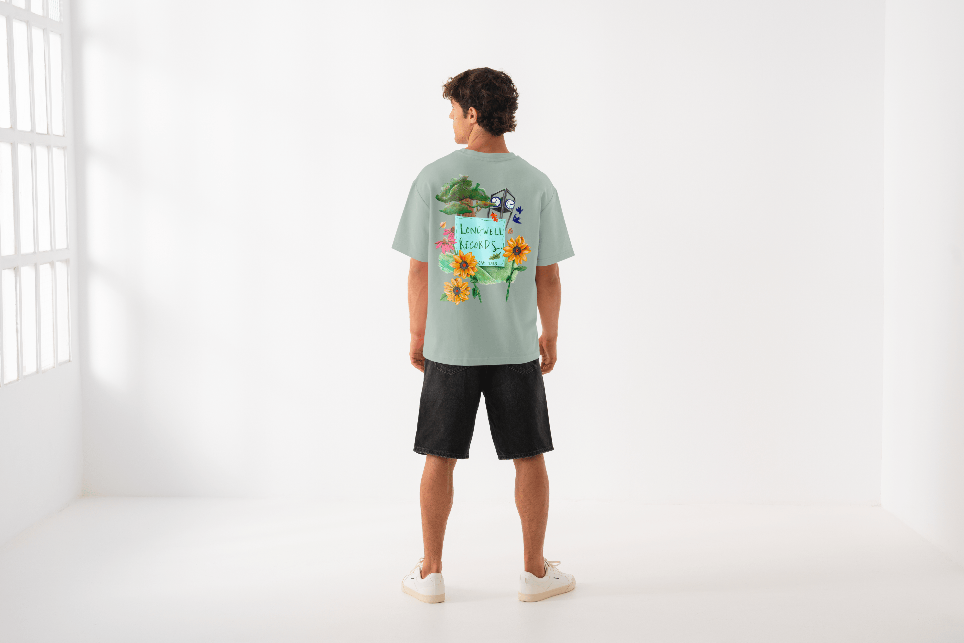 Laura Nye x Longwell Records Autumn Collection Ash Grey Tee shirt