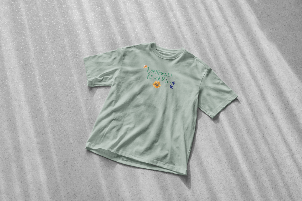 Laura Nye x Longwell Records Autumn Collection Ash Grey Tee shirt