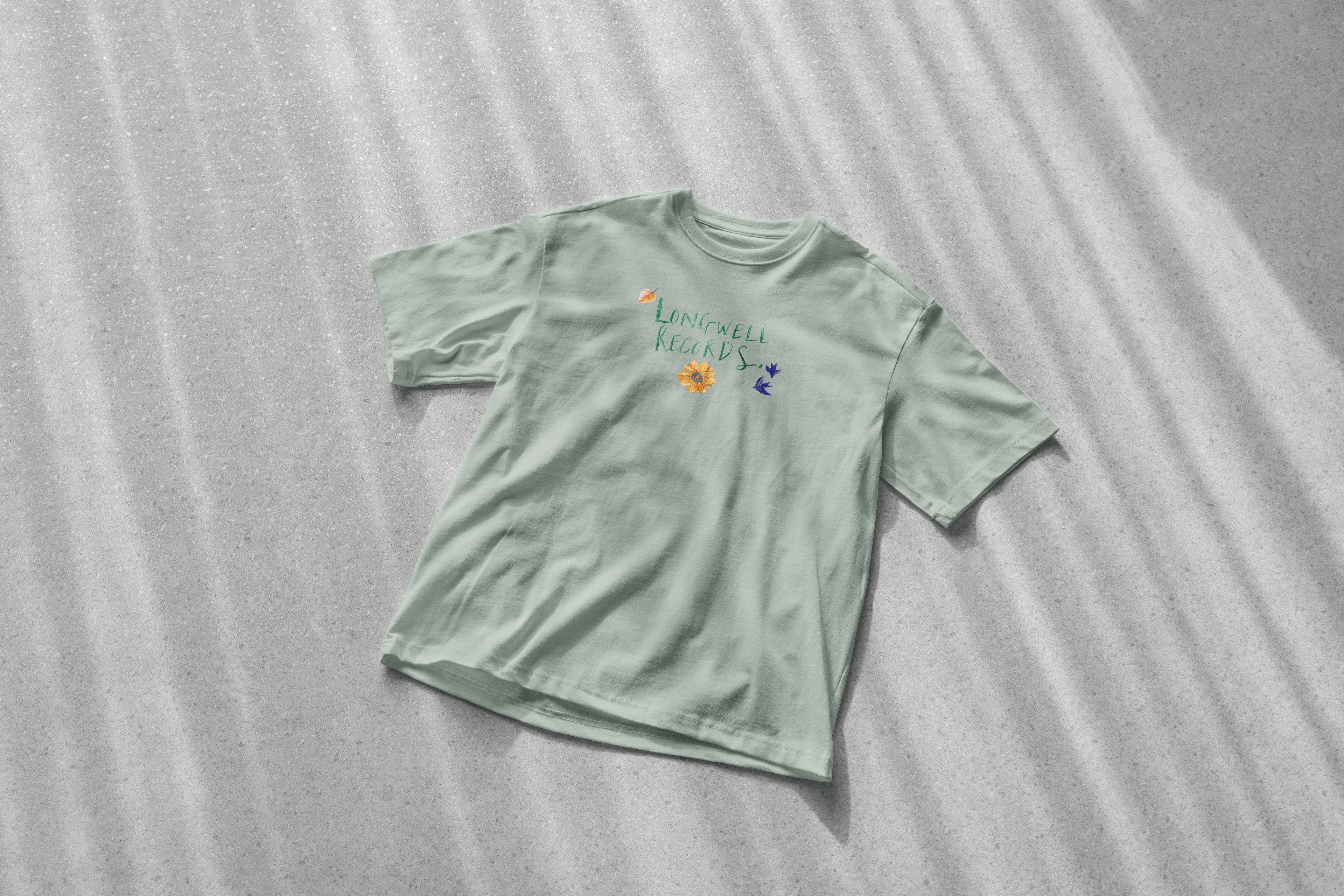 Laura Nye x Longwell Records Autumn Collection Ash Grey Tee shirt