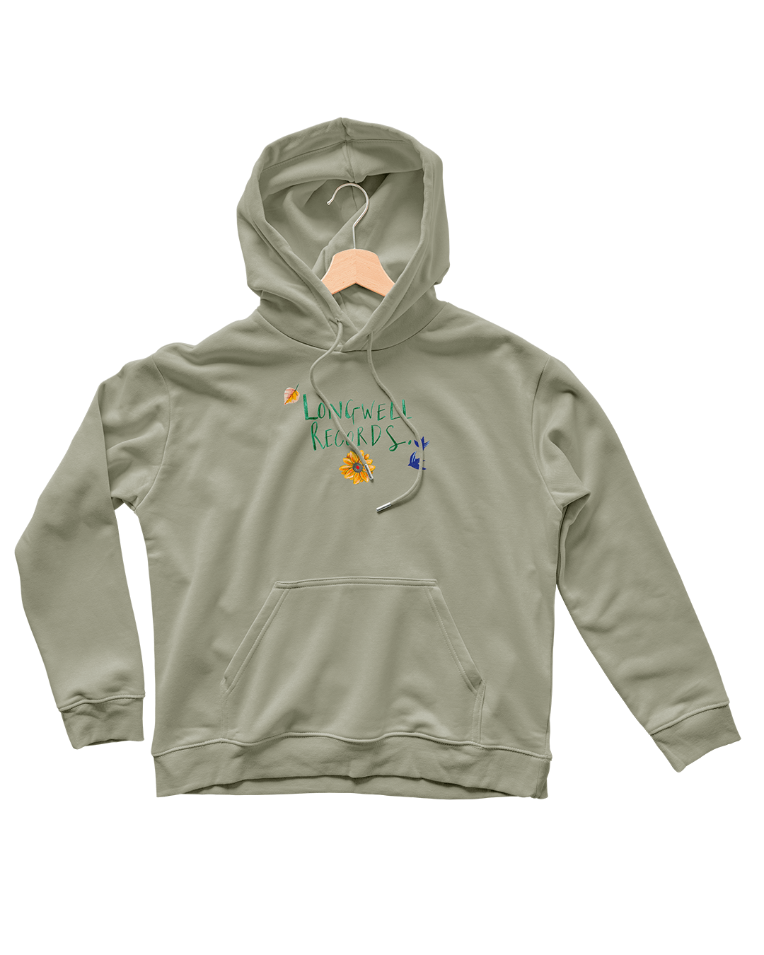 Laura Nye x Longwell Records Autumn Collection Hoodie Moss Green