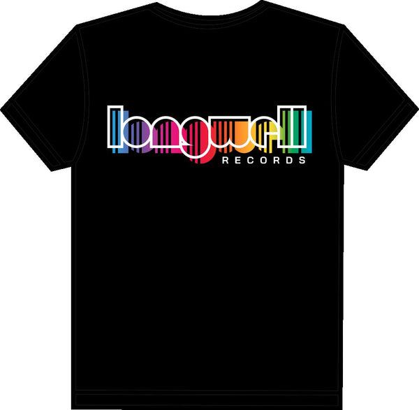 8th BIRTHDAY LONGWELL RECORDS T SHIRT DESIGN BY ACERONE PRE ORDER BLACK SCREEN PRINTED TEE